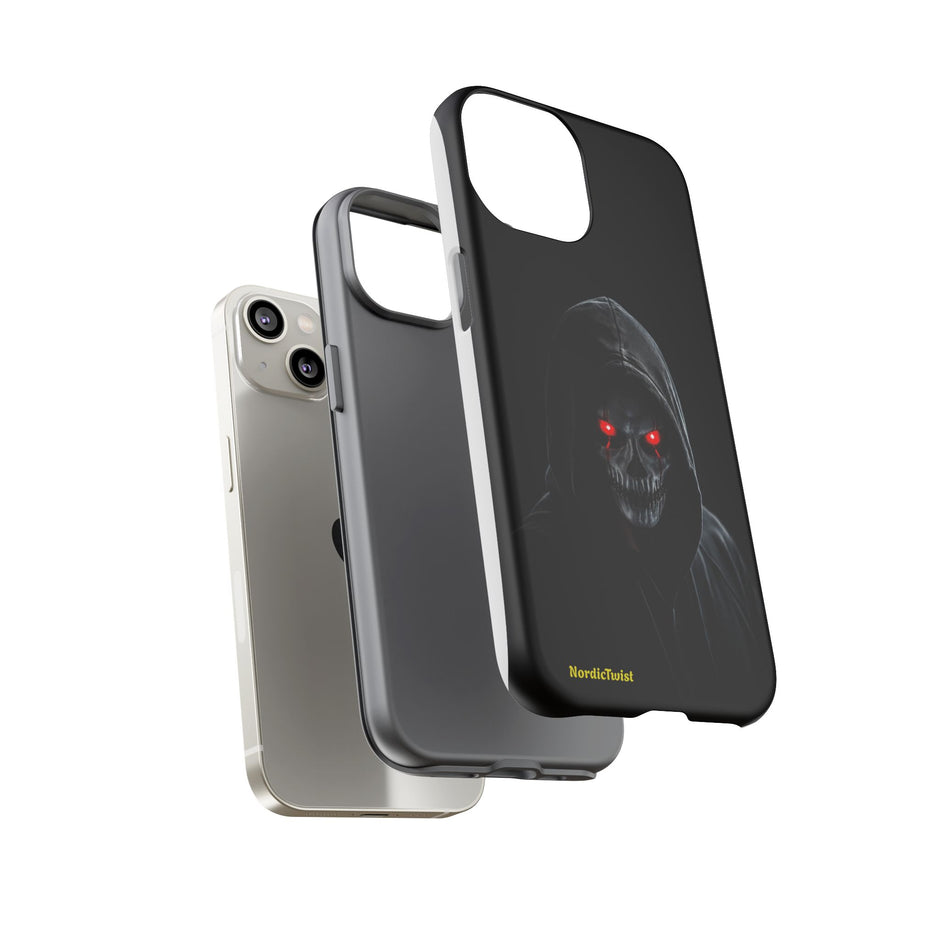 Tough Phone Case – Hooded Grim Reaper with Red Glowing Eyes