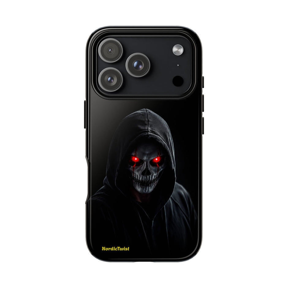 Tough Phone Case – Hooded Grim Reaper with Red Glowing Eyes