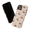 Cherry Pattern Phone Case — Cute Retro Red Cherries on Cream
