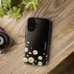 Daisy Floral Tough Phone Case – Protective Black Phone Cover with White Daisies
