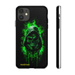Tough Phone Case – Green Grim Reaper Skull Gothic Design