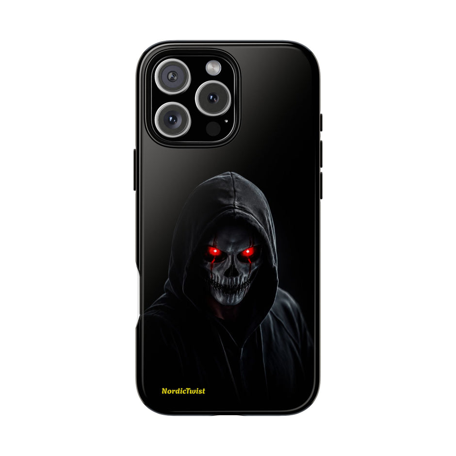 Tough Phone Case – Hooded Grim Reaper with Red Glowing Eyes