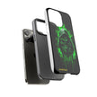 Tough Phone Case – Green Grim Reaper Skull Gothic Design