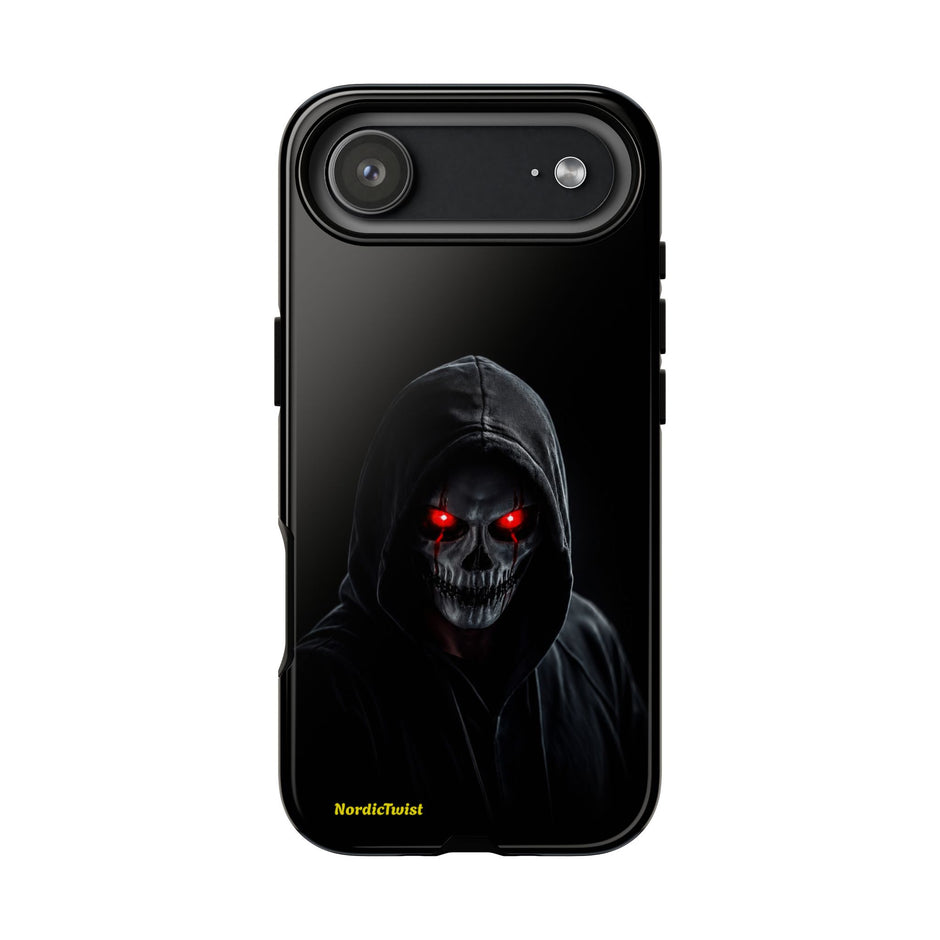 Tough Phone Case – Hooded Grim Reaper with Red Glowing Eyes