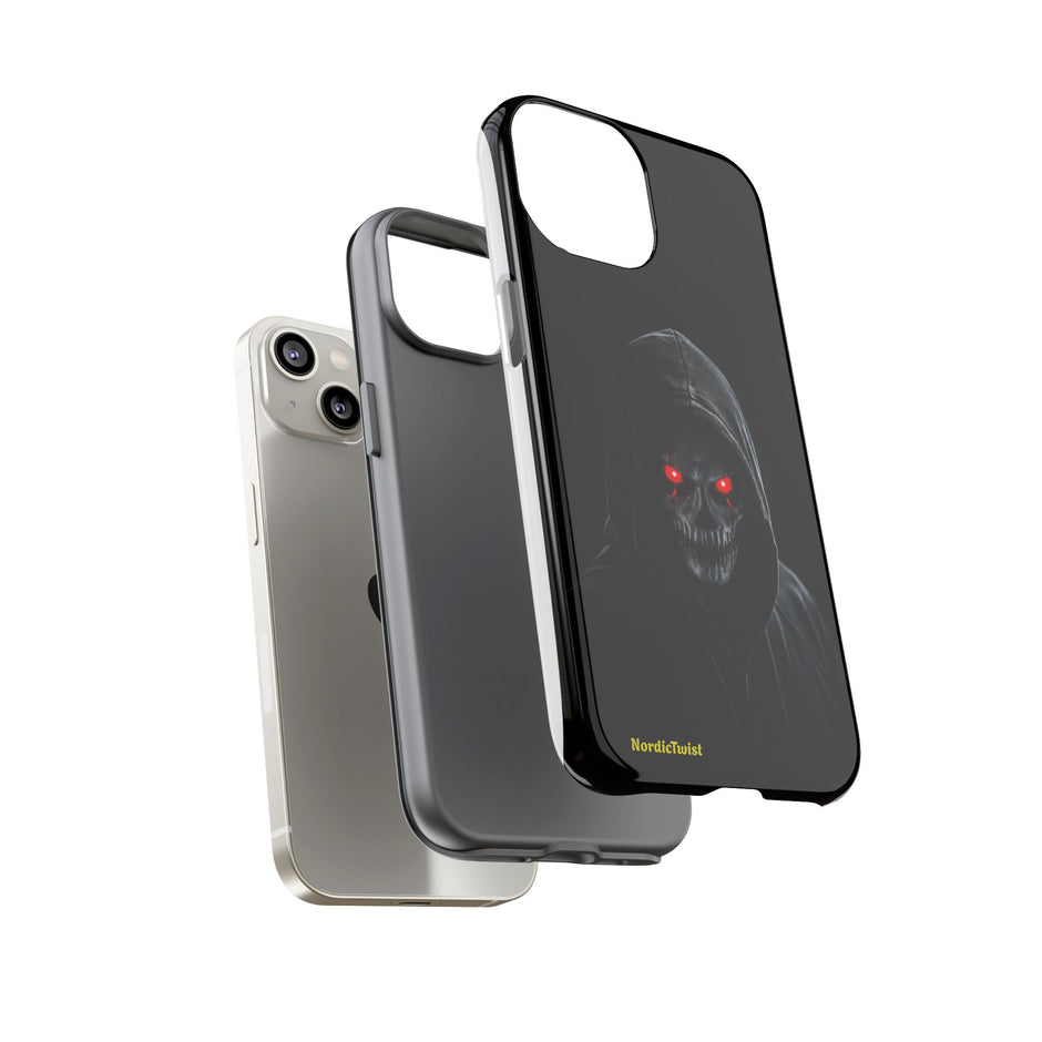 Tough Phone Case – Hooded Grim Reaper with Red Glowing Eyes