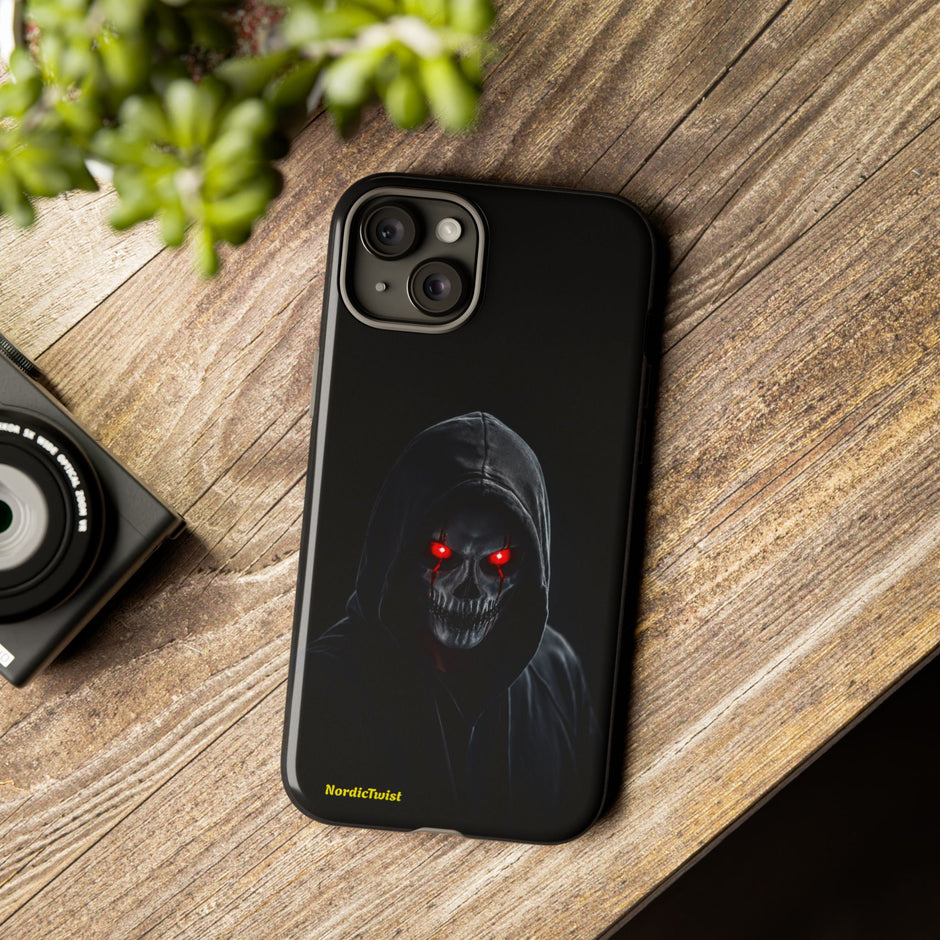 Tough Phone Case – Hooded Grim Reaper with Red Glowing Eyes