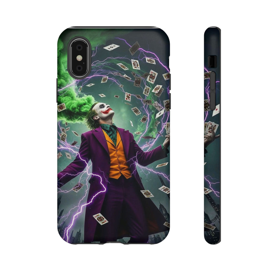 Joker Chaos Tough Phone Case — Electric Cards Graphic iPhone Case