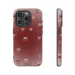 Cherry Bow Phone Case — Cute Red Gradient Protective Cover