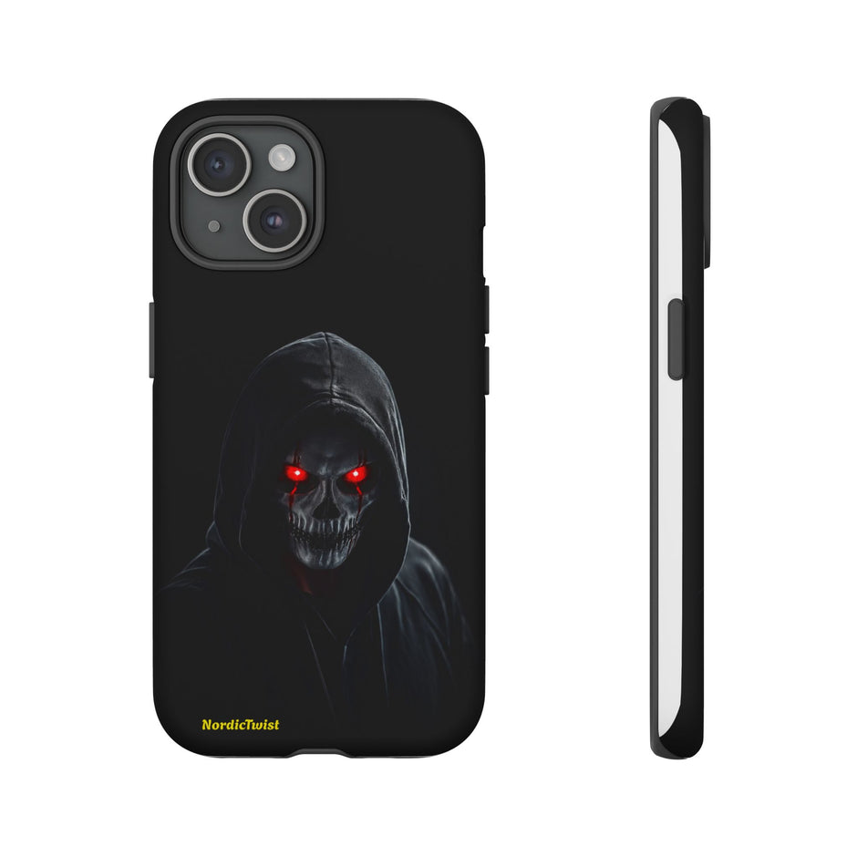Tough Phone Case – Hooded Grim Reaper with Red Glowing Eyes