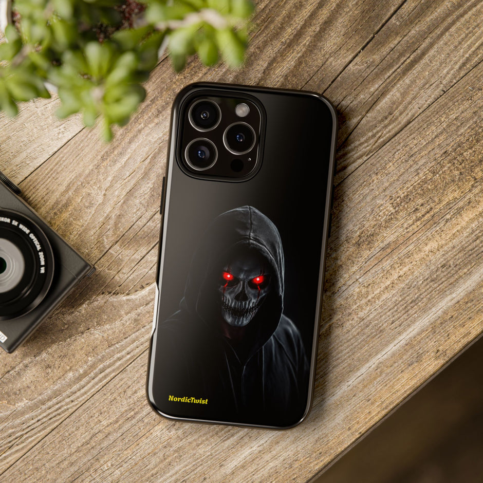 Tough Phone Case – Hooded Grim Reaper with Red Glowing Eyes