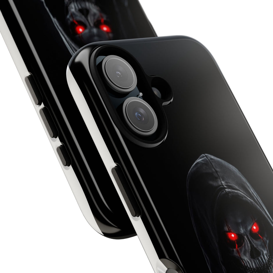 Tough Phone Case – Hooded Grim Reaper with Red Glowing Eyes