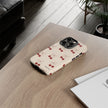 Cherry Pattern Phone Case — Cute Retro Red Cherries on Cream