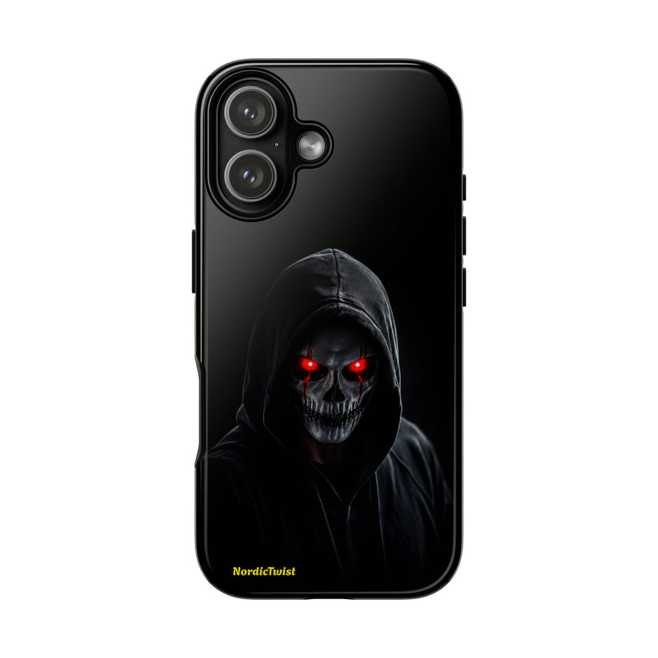 Tough Phone Case – Hooded Grim Reaper with Red Glowing Eyes