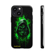 Tough Phone Case – Green Grim Reaper Skull Gothic Design
