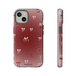 Cherry Bow Phone Case — Cute Red Gradient Protective Cover