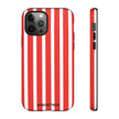 Striped Tough Phone Case - Durable Protection with Stylish Red & White Design