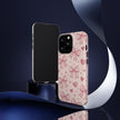 Pink Bow & Hearts Tough Phone Case — Cute Floral Ribbon iPhone Cover
