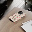 Cherry Pattern Tough Phone Case — Retro Red Cherries on Cream