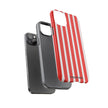 Striped Tough Phone Case - Durable Protection with Stylish Red & White Design