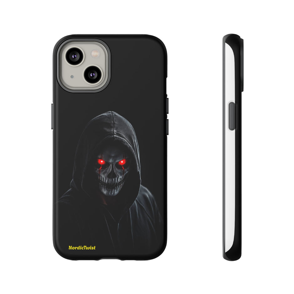 Tough Phone Case – Hooded Grim Reaper with Red Glowing Eyes