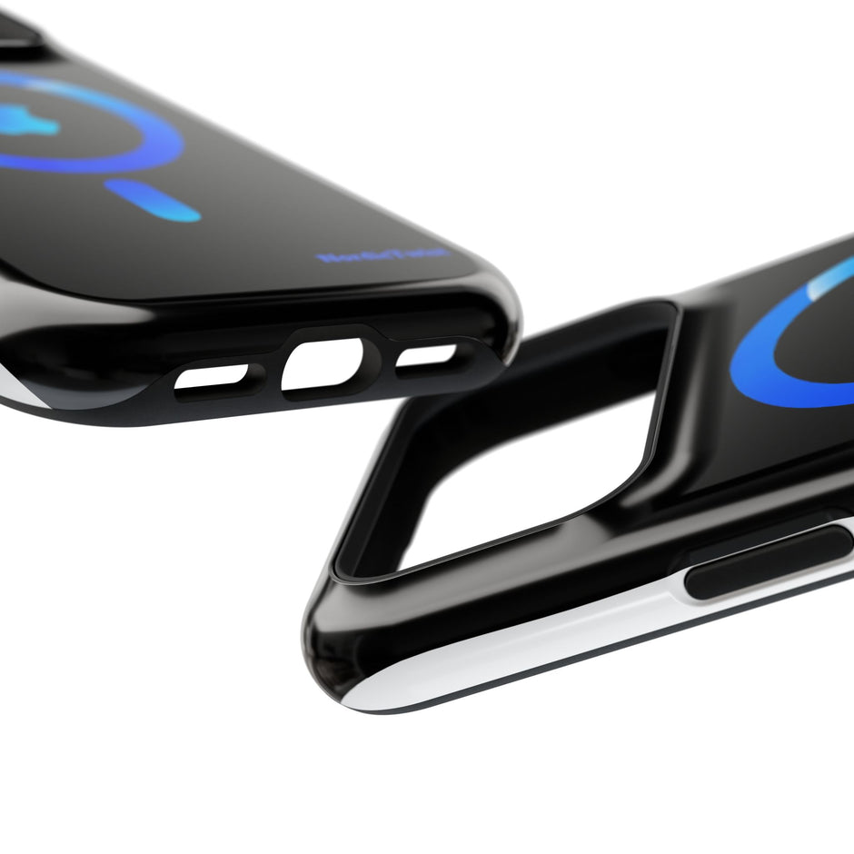Stöttåligt MagSafe iPhone-skal – Blå Ring