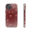 Cherry Bow Phone Case — Cute Red Gradient Protective Cover