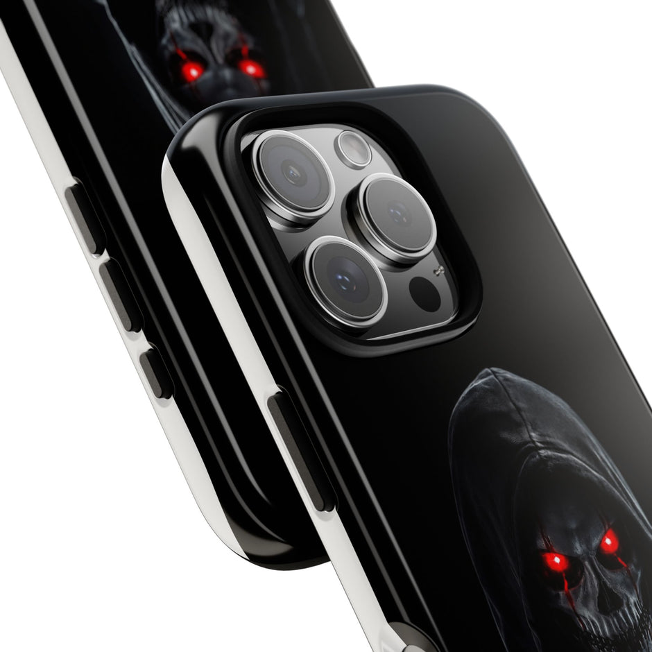 Tough Phone Case – Hooded Grim Reaper with Red Glowing Eyes