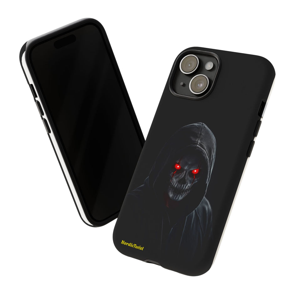Tough Phone Case – Hooded Grim Reaper with Red Glowing Eyes