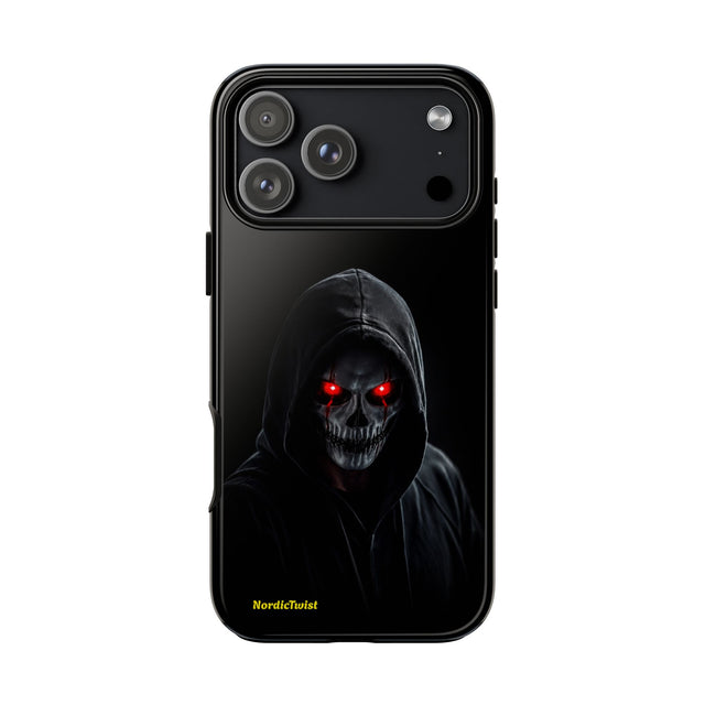 Tough Phone Case – Hooded Grim Reaper with Red Glowing Eyes