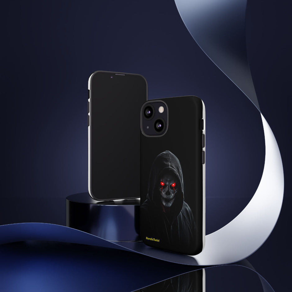 Tough Phone Case – Hooded Grim Reaper with Red Glowing Eyes
