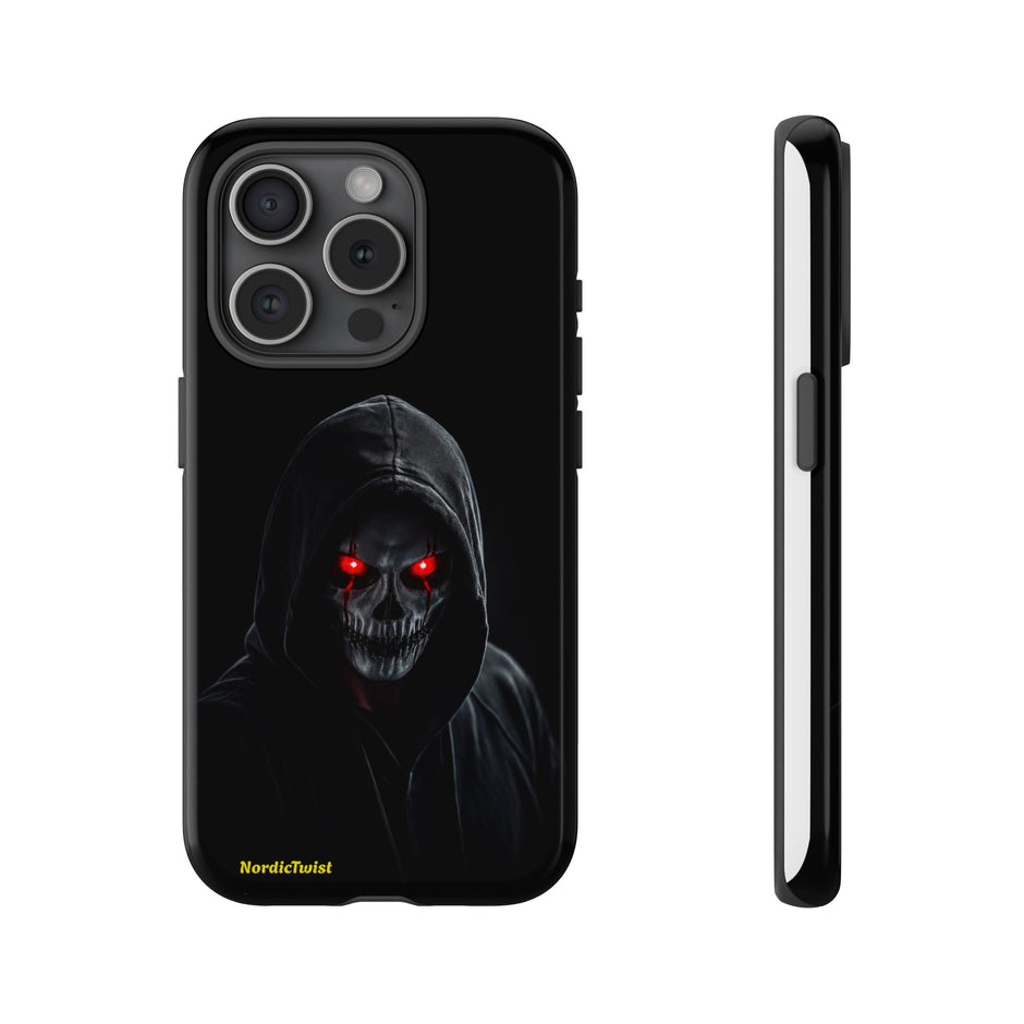Tough Phone Case – Hooded Grim Reaper with Red Glowing Eyes