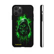 Tough Phone Case – Green Grim Reaper Skull Gothic Design