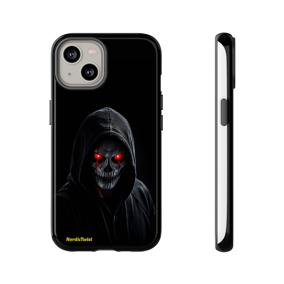 Tough Phone Case – Hooded Grim Reaper with Red Glowing Eyes