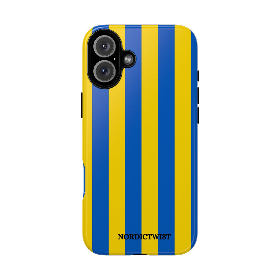 Blue and Yellow Striped Phone Case - Tough Cases