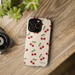 Cherry Pattern Tough Phone Case — Retro Red Cherries on Cream