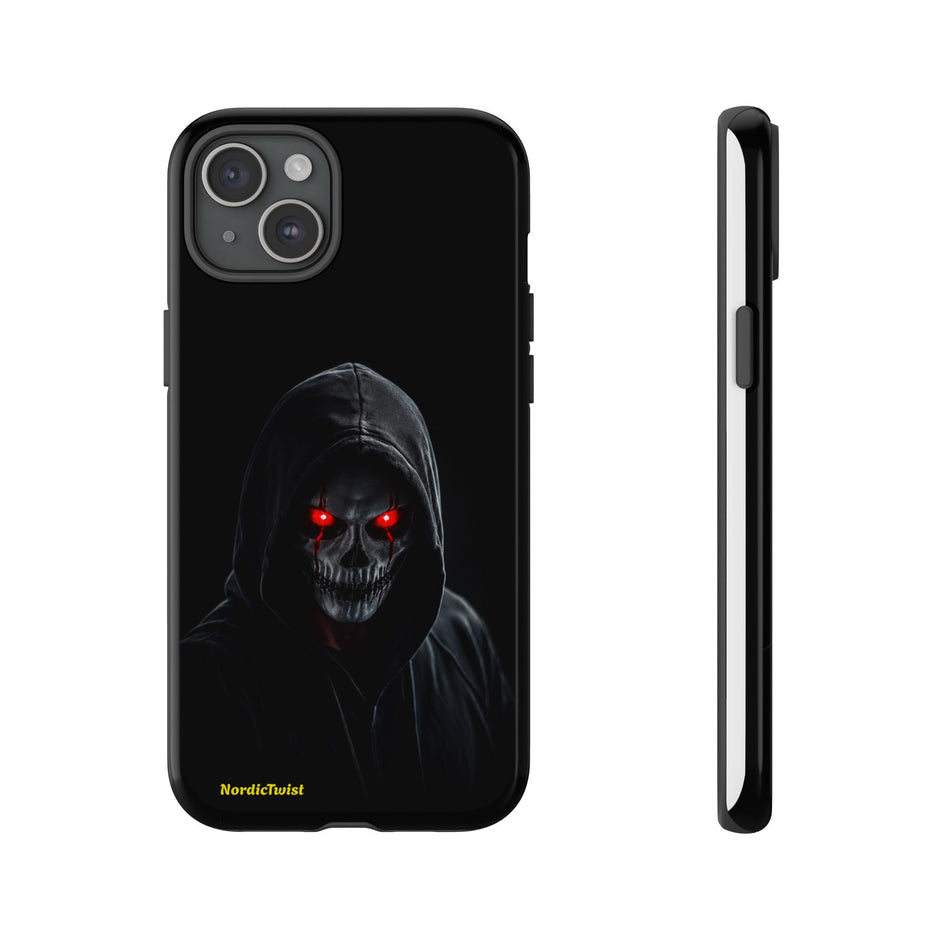 Tough Phone Case – Hooded Grim Reaper with Red Glowing Eyes