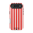 Striped Tough Phone Case - Durable Protection with Stylish Red & White Design