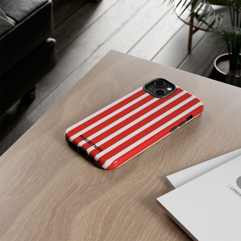 Red Striped Phone Case - Tough Cases for Stylish Protection