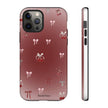 Cherry Bow Phone Case — Cute Red Gradient Protective Cover