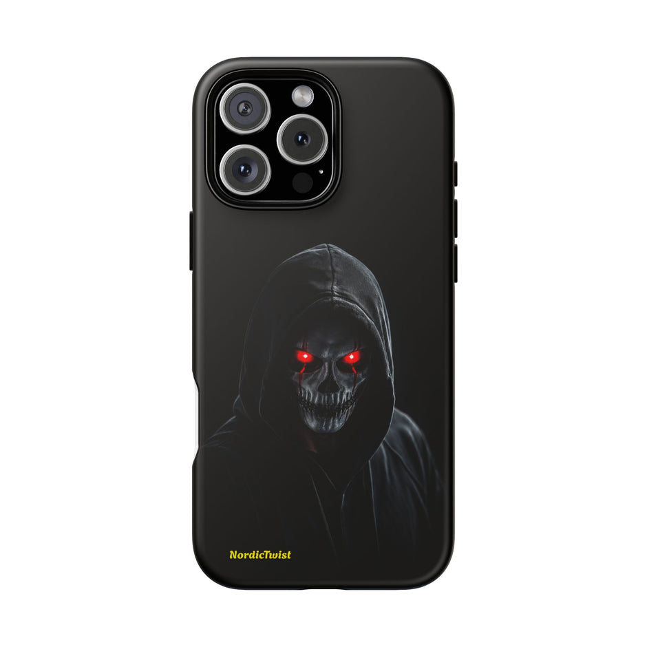 Tough Phone Case – Hooded Grim Reaper with Red Glowing Eyes