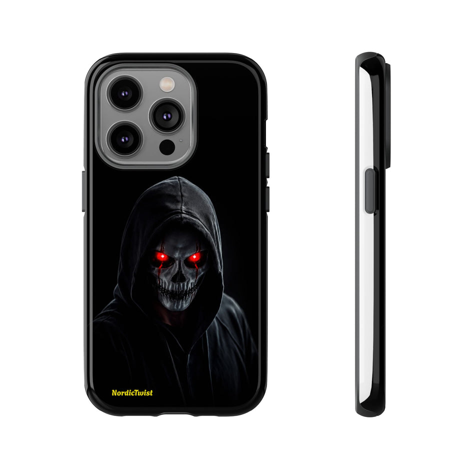 Tough Phone Case – Hooded Grim Reaper with Red Glowing Eyes