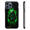 Tough Phone Case – Green Grim Reaper Skull Gothic Design