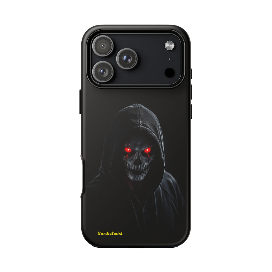 Tough Phone Case – Hooded Grim Reaper with Red Glowing Eyes