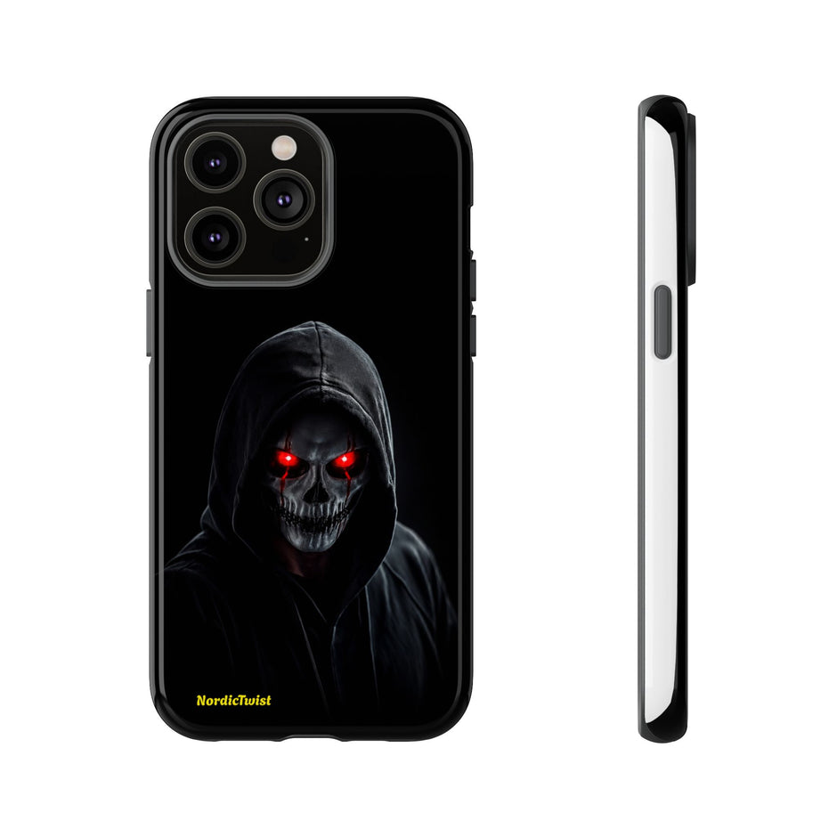 Tough Phone Case – Hooded Grim Reaper with Red Glowing Eyes