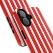 Striped Tough Phone Case - Durable Protection with Stylish Red & White Design