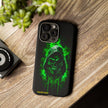 Tough Phone Case – Green Grim Reaper Skull Gothic Design