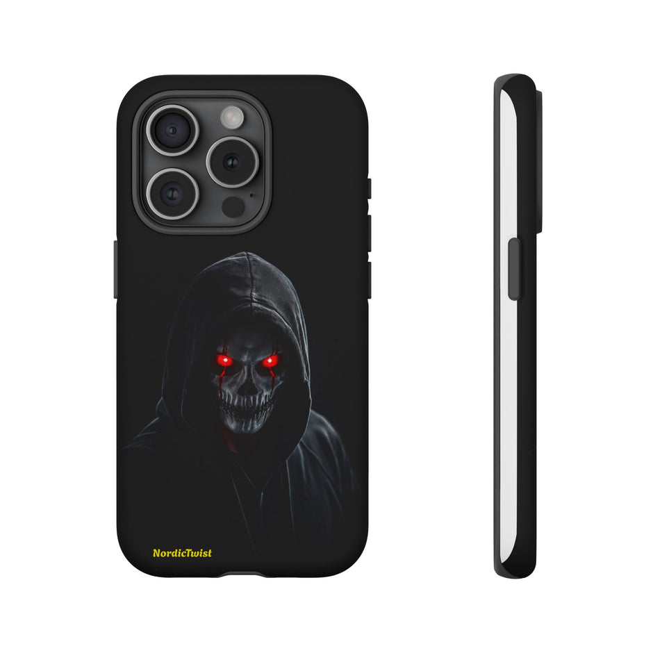 Tough Phone Case – Hooded Grim Reaper with Red Glowing Eyes