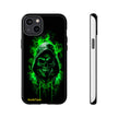 Tough Phone Case – Green Grim Reaper Skull Gothic Design