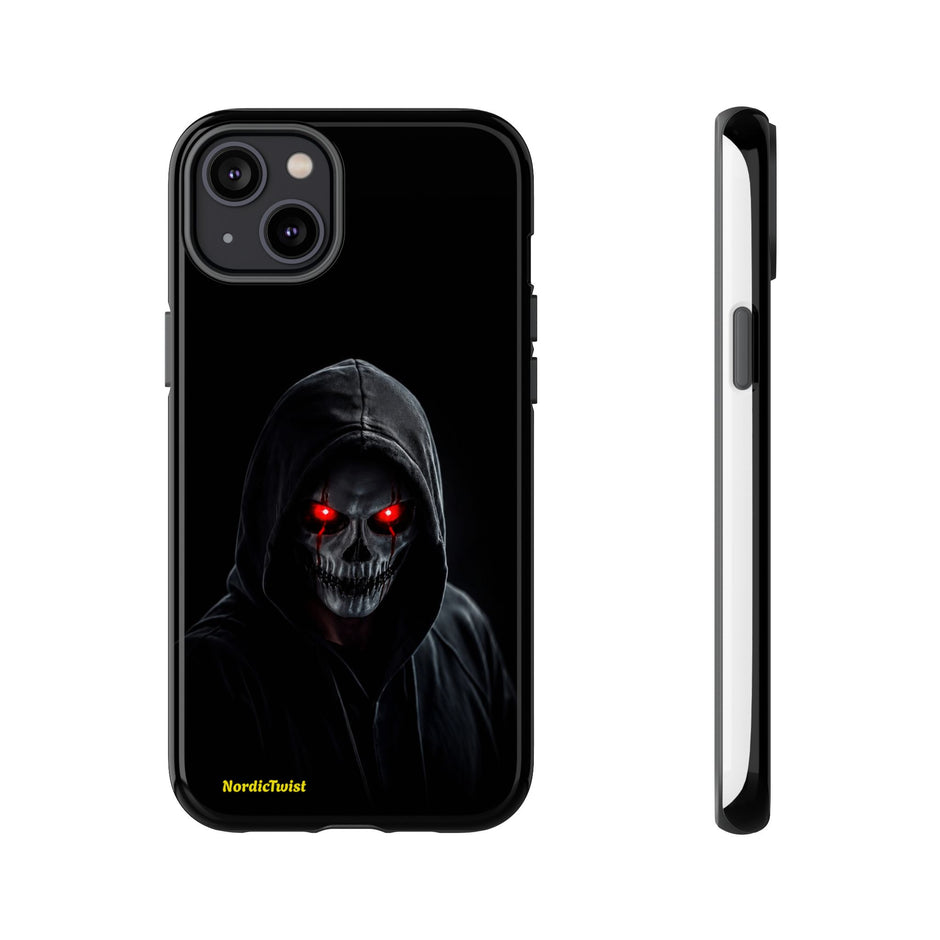 Tough Phone Case – Hooded Grim Reaper with Red Glowing Eyes
