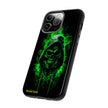 Tough Phone Case – Green Grim Reaper Skull Gothic Design